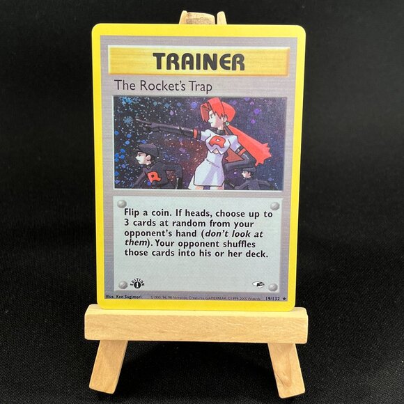 The Rocket's Trap Gym Heroes 1st Edition "Reprinted" - Picture 2 of 3